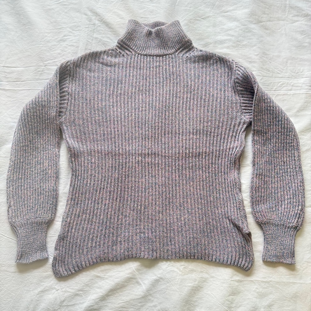 H&M purple Heather Ribbed Turtleneck Sweater Size S